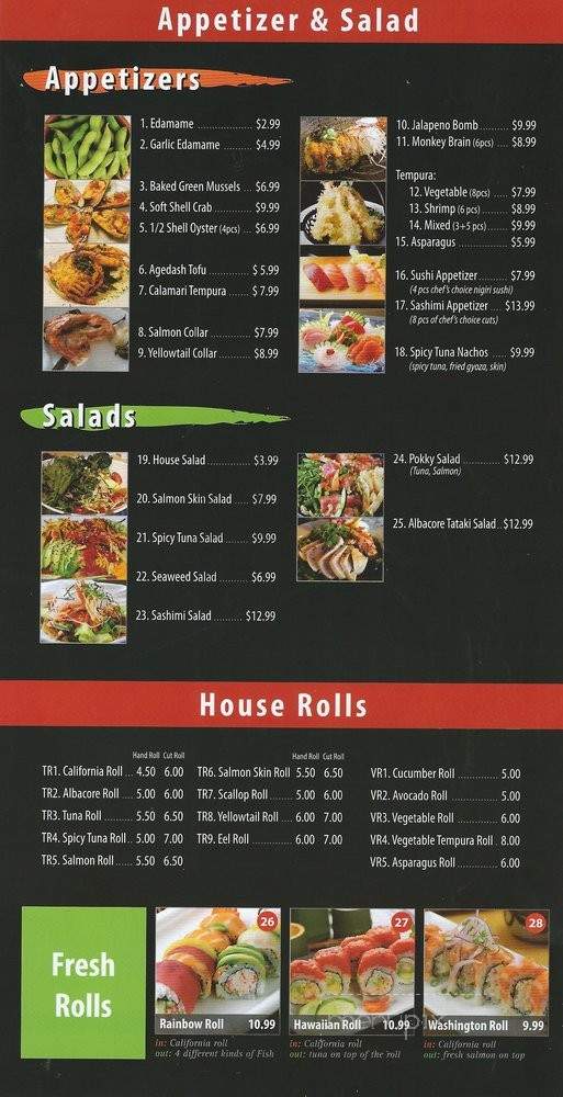Shoyu Sushi - Bakersfield, CA menu_pic
