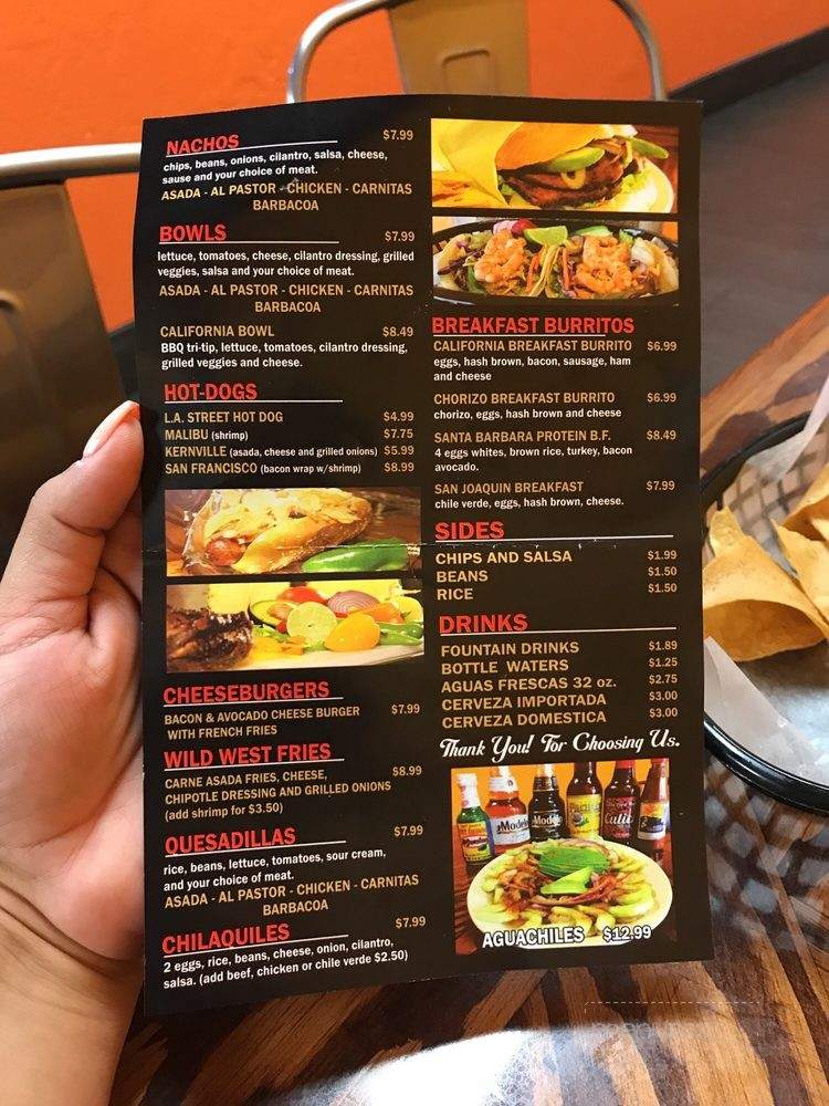 California Taco Shop - Bakersfield, CA menu_pic