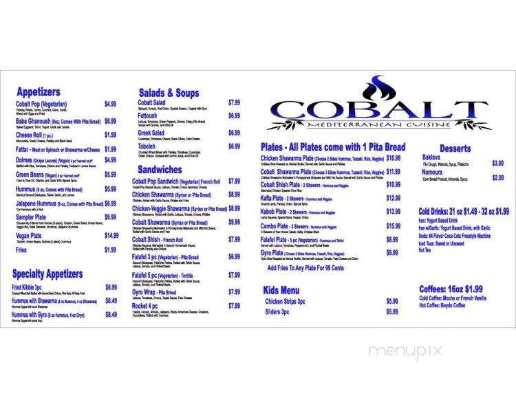 Cobalt - Paso Robles, CA menu_pic