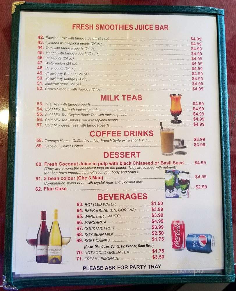 Tommy's Pho Seafood & Grill - Santa Maria, CA menu_pic