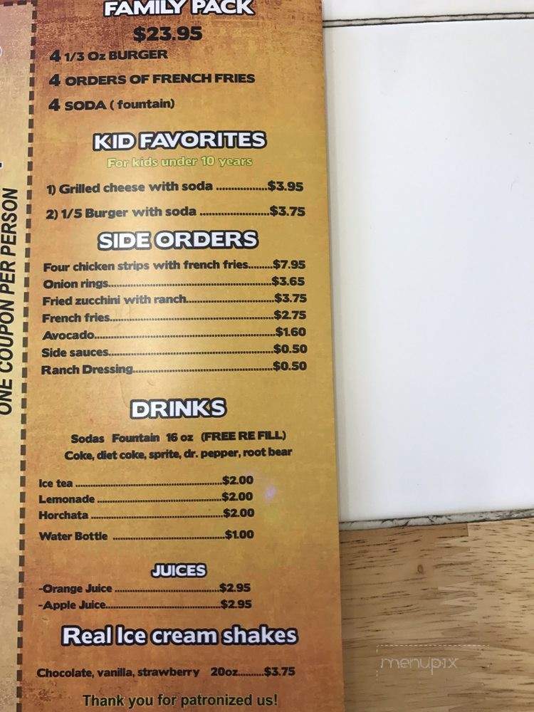 Tony's Burgers - Santa Maria, CA menu_pic