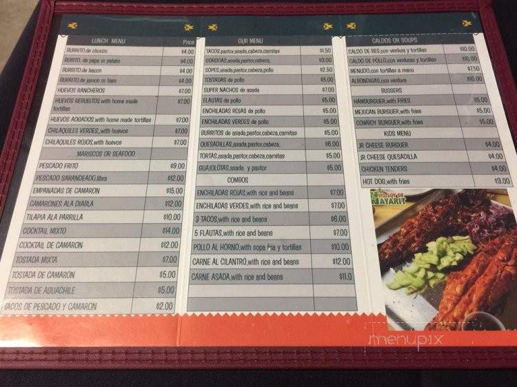 Antojitos Nayarit - Sanger, CA menu_pic