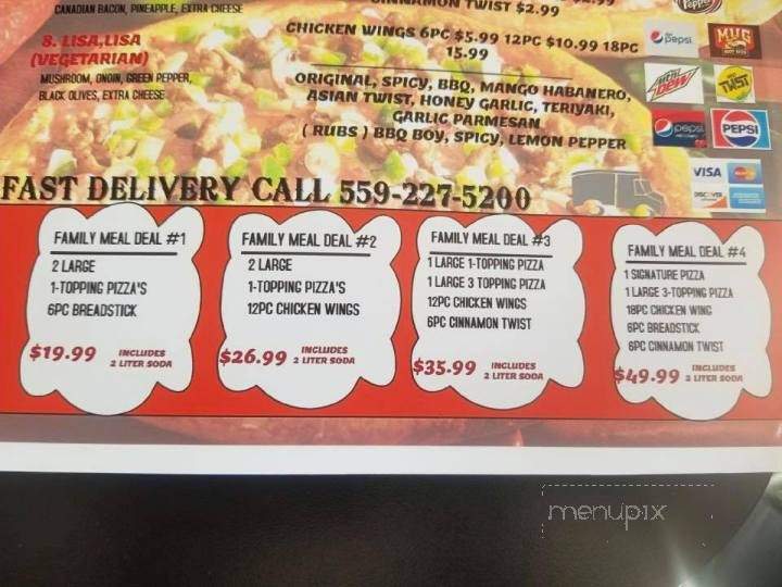 Weekend Dreams Pizza & Wings - Fresno, CA menu_pic