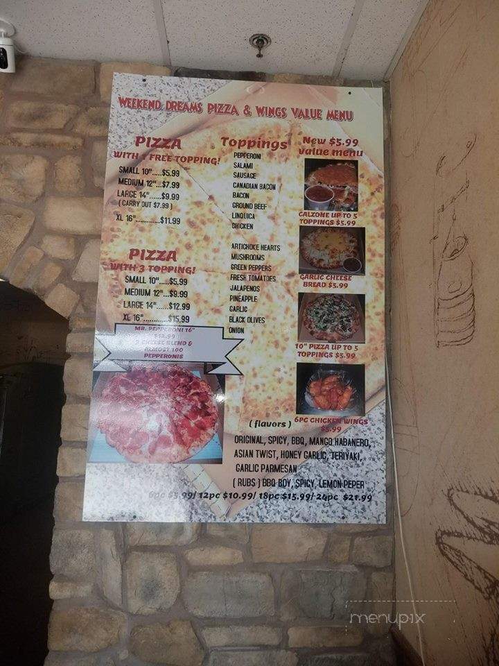 Weekend Dreams Pizza & Wings - Fresno, CA menu_pic