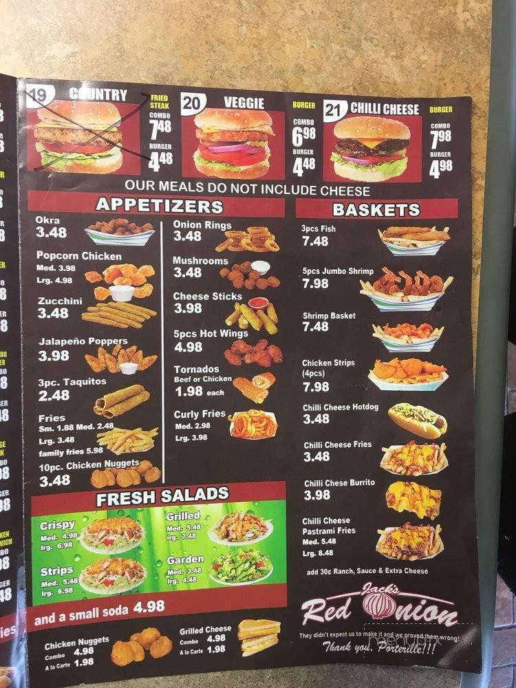 The Red Onion - Fresno, CA menu_pic