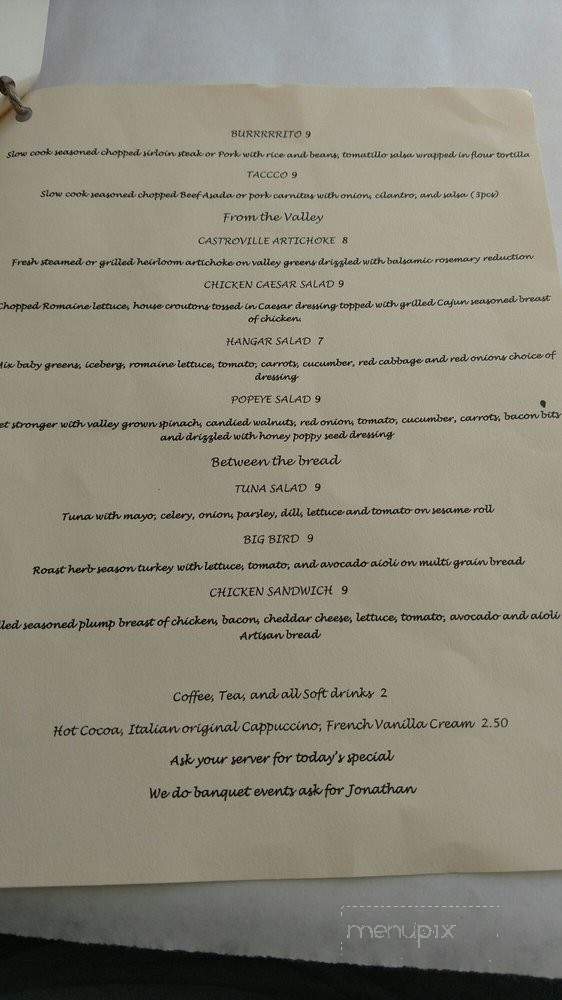 Flying Artichoke - Salinas, CA menu_pic