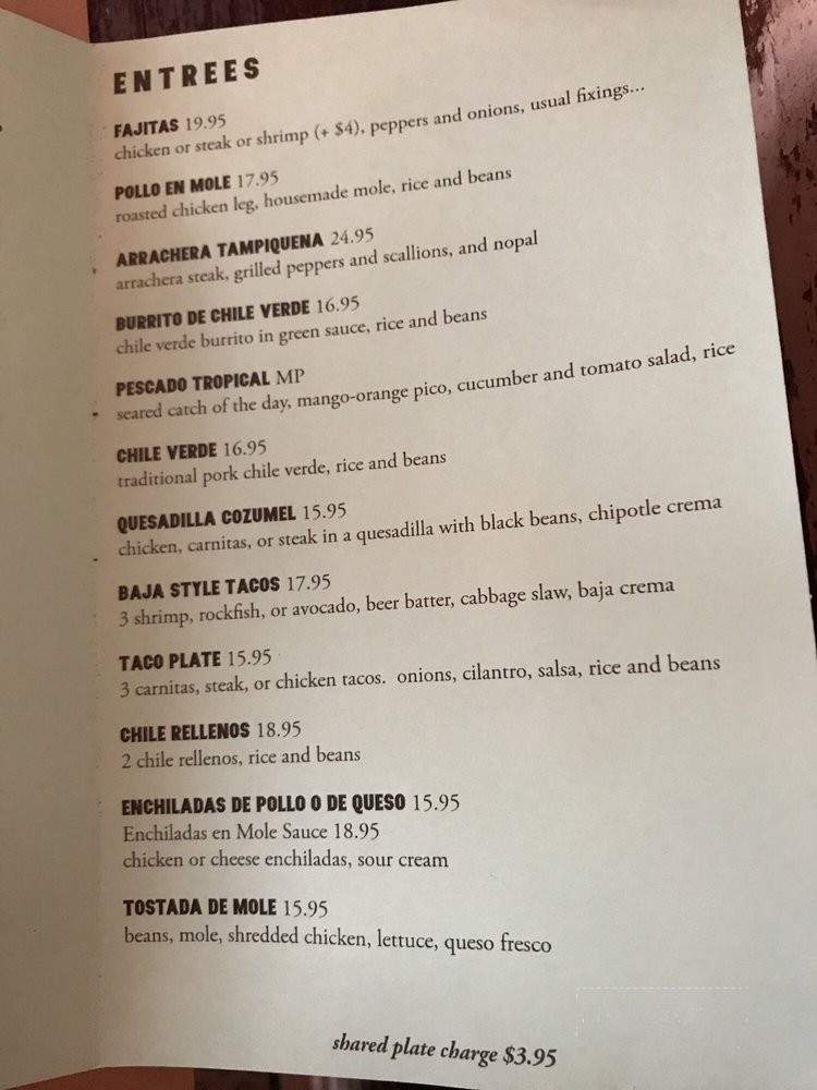 Pescadero - Carmel-by-the-Sea, CA menu_pic