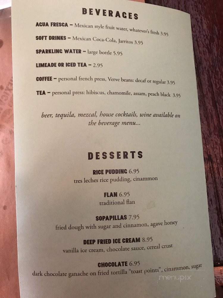 Pescadero - Carmel-by-the-Sea, CA menu_pic