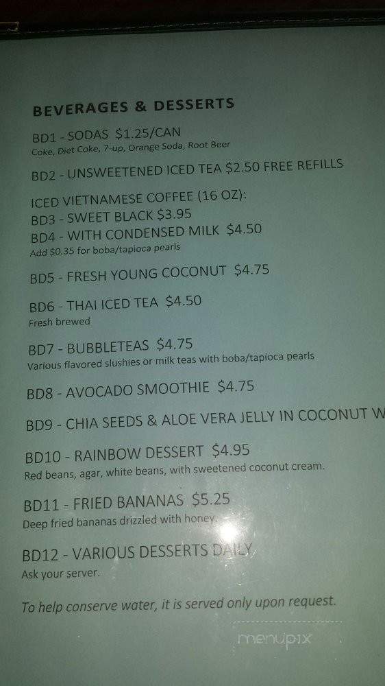 Pho Fusian - Marina, CA menu_pic