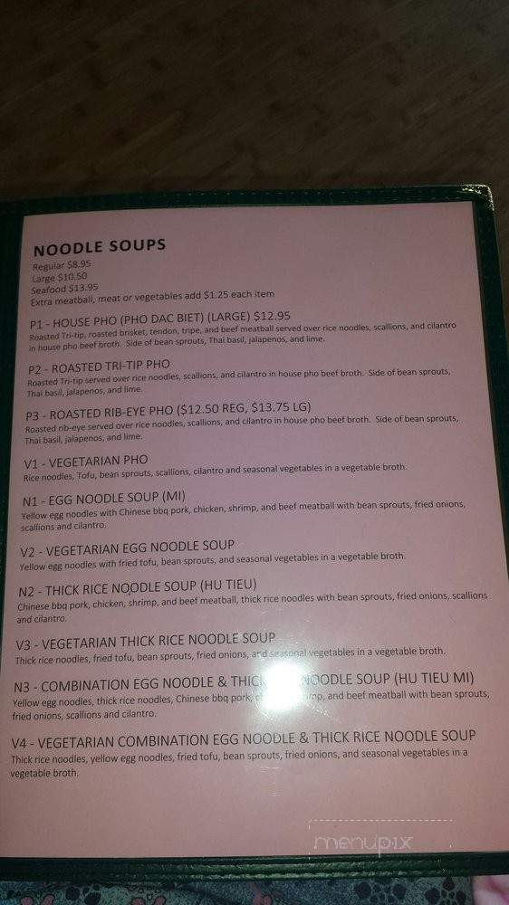 Pho Fusian - Marina, CA menu_pic