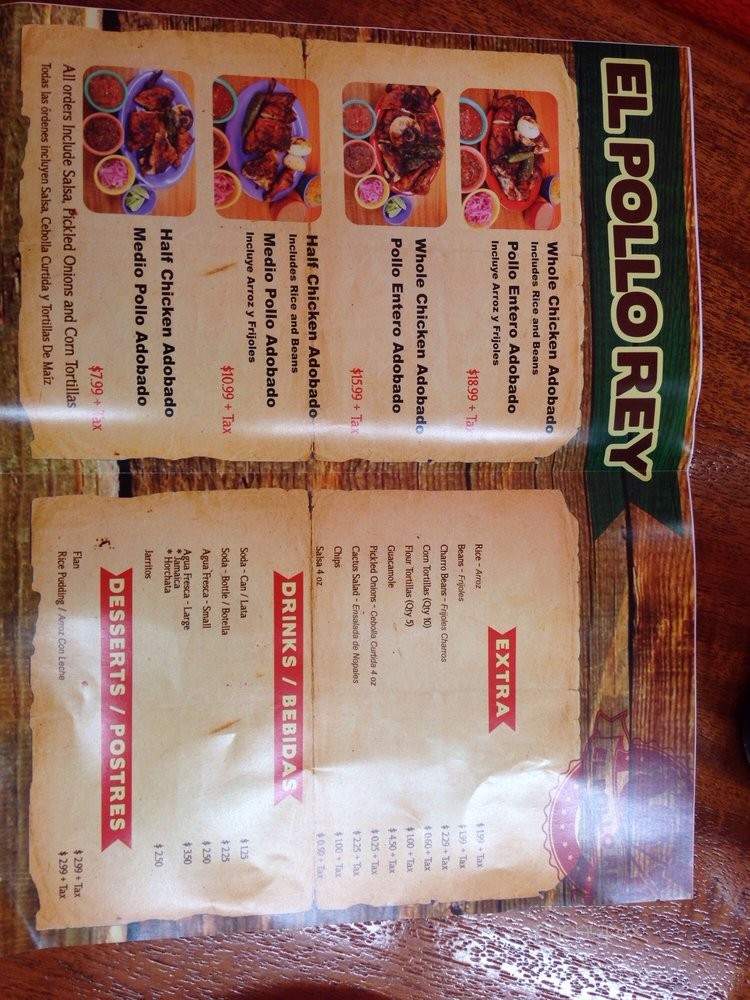 El Pollo Rey - Seaside, CA menu_pic