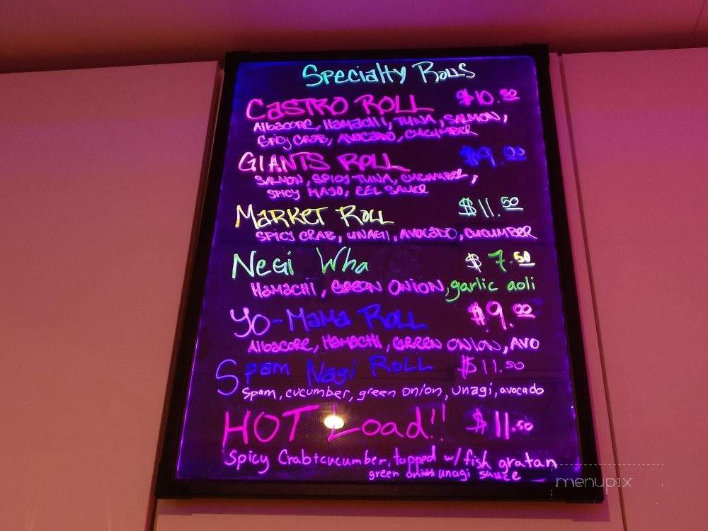 NoNaMe Sushi - San Francisco, CA menu_pic