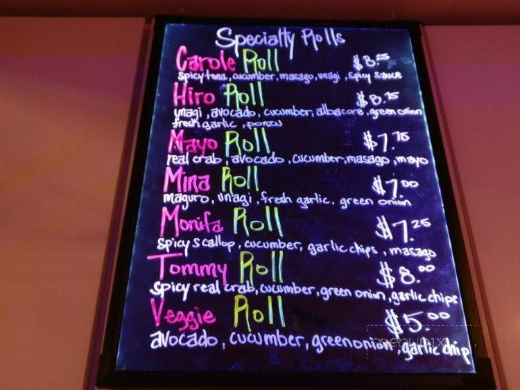 NoNaMe Sushi - San Francisco, CA menu_pic
