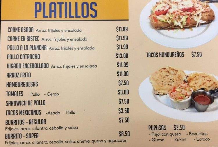 El Rinconcito Catracho - San Francisco, CA menu_pic