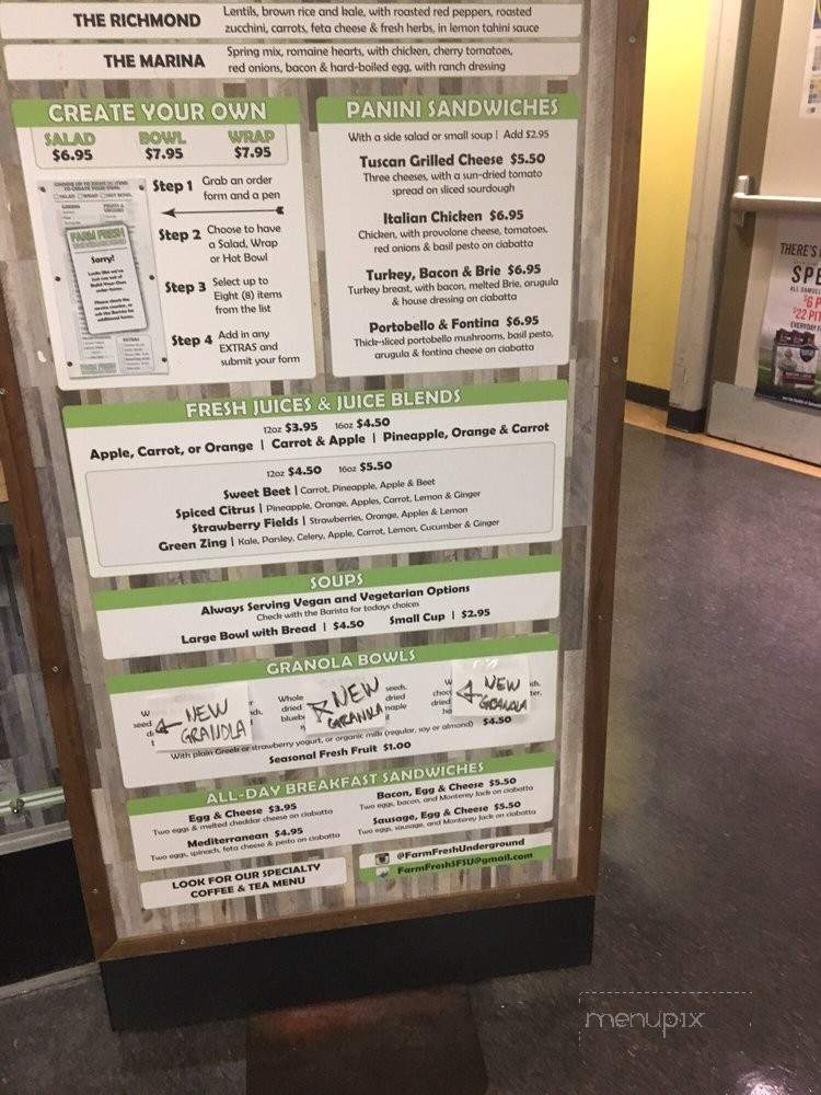 Farm Fresh Underground - San Francisco, CA menu_pic