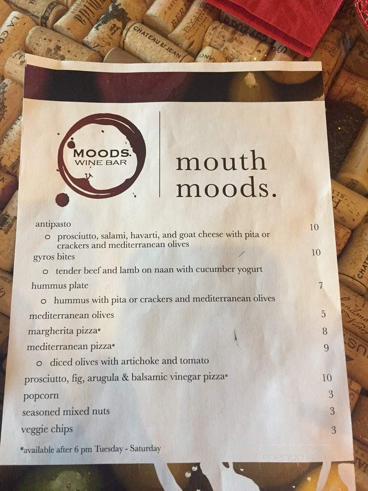Moods Wine Bar - Palo Alto, CA menu_pic