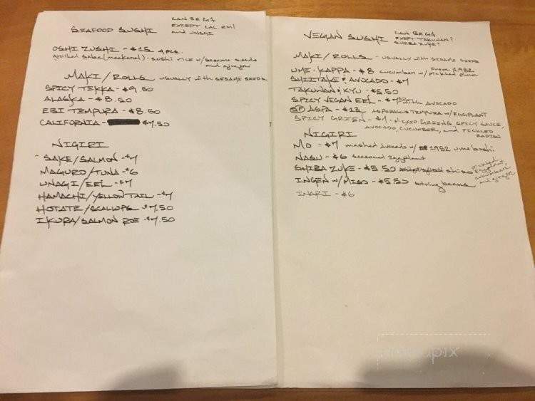 Minako Organic-ish Japanese Cuisine - San Mateo, CA menu_pic