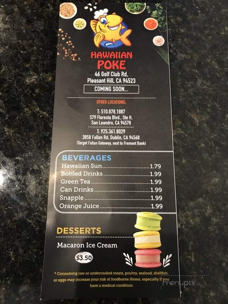 Hawaiian Poke - Pleasant Hill, CA menu_pic