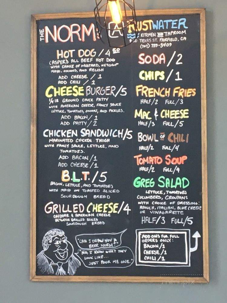 Rustwater Kitchen and Taproom - Fairfield, CA menu_pic