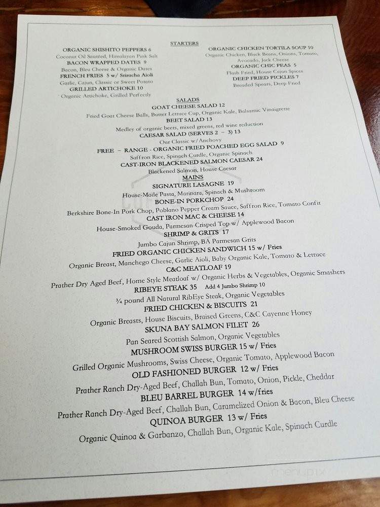Cuff & Collar Home Kitchen - Martinez, CA menu_pic