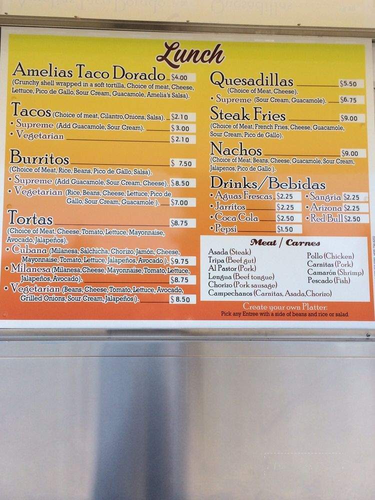 Amelia's Kitchen - Fremont, CA menu_pic