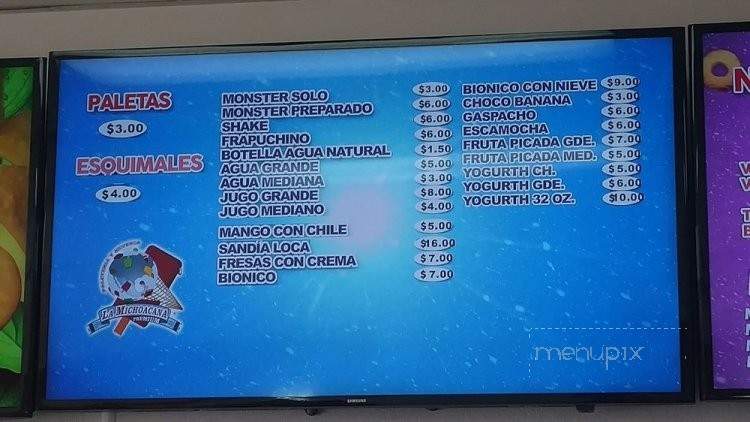 La Michoacana Fruits & Ice Cream - Newark, CA menu_pic