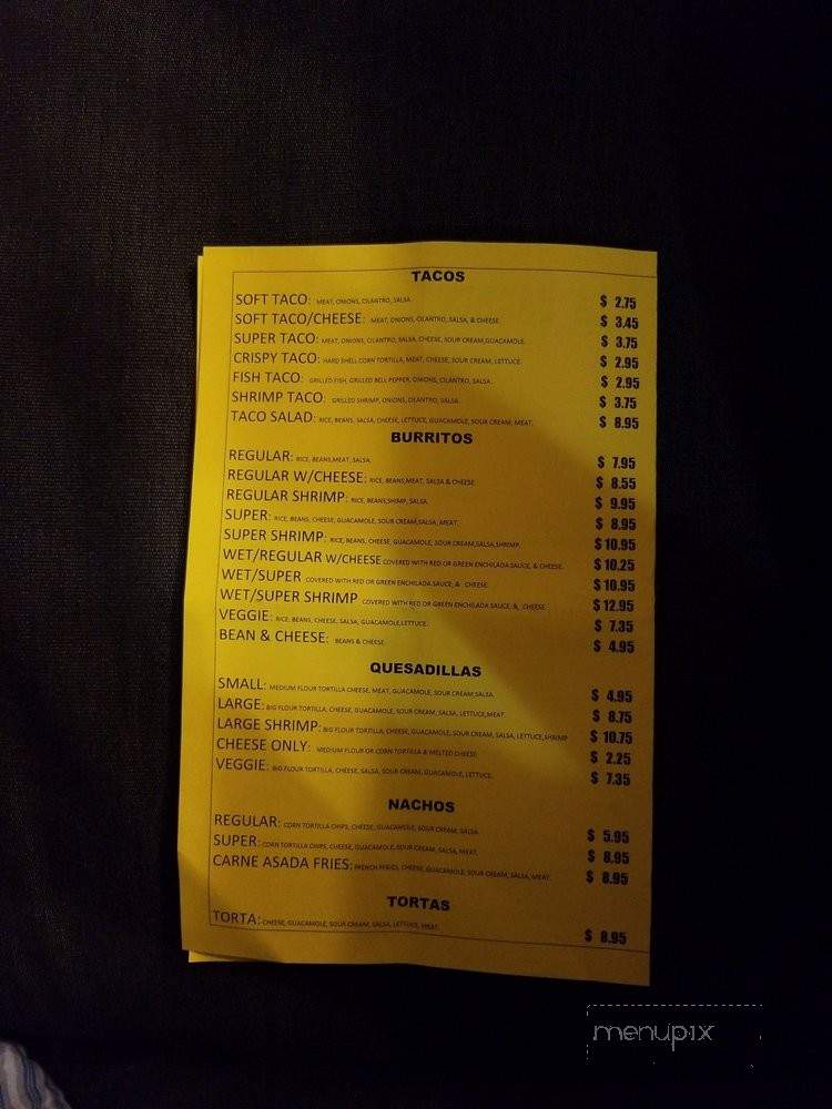 La Carreta Taqueria - San Leandro, CA menu_pic