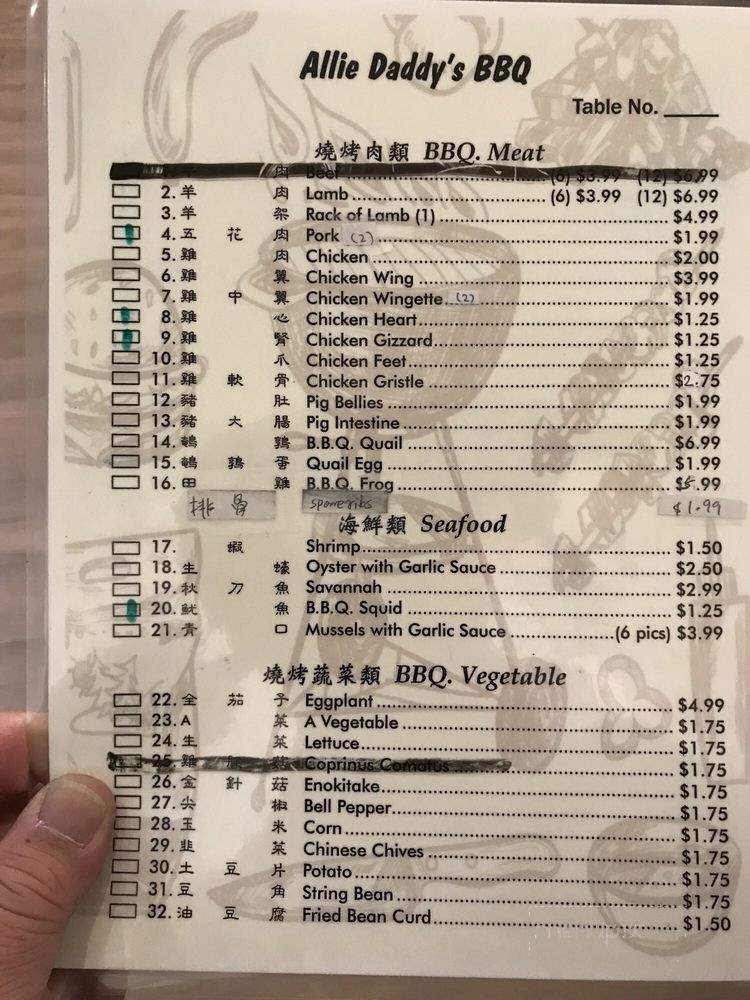 Allie Daddy's BBQ - San Leandro, CA menu_pic