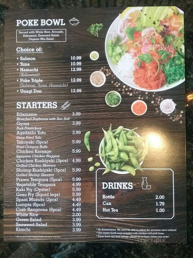 Ramen 101 - San Leandro, CA menu_pic