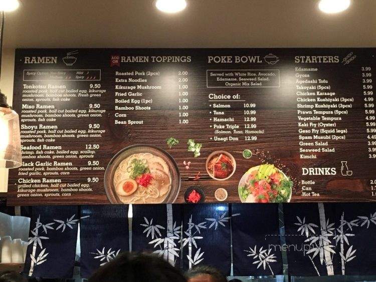 Ramen 101 - San Leandro, CA menu_pic