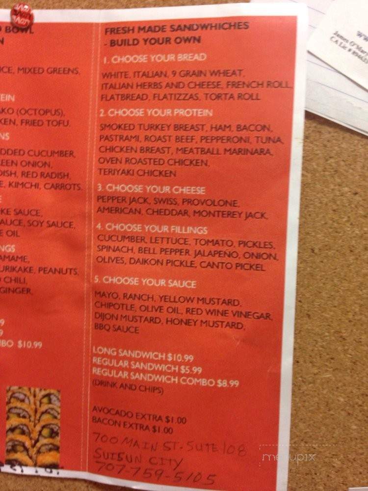 Ayemi's Poke & Deli - Suisun City, CA menu_pic