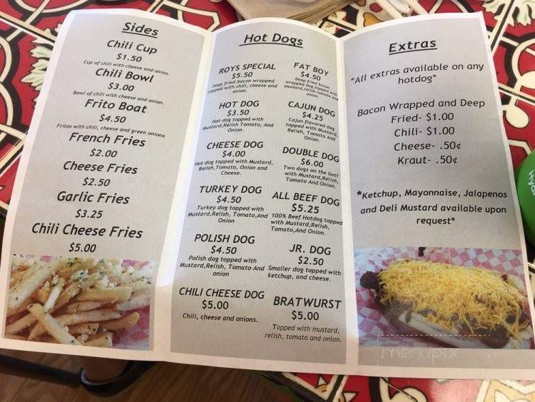 Roy's Chili & Dogs - Vallejo, CA menu_pic