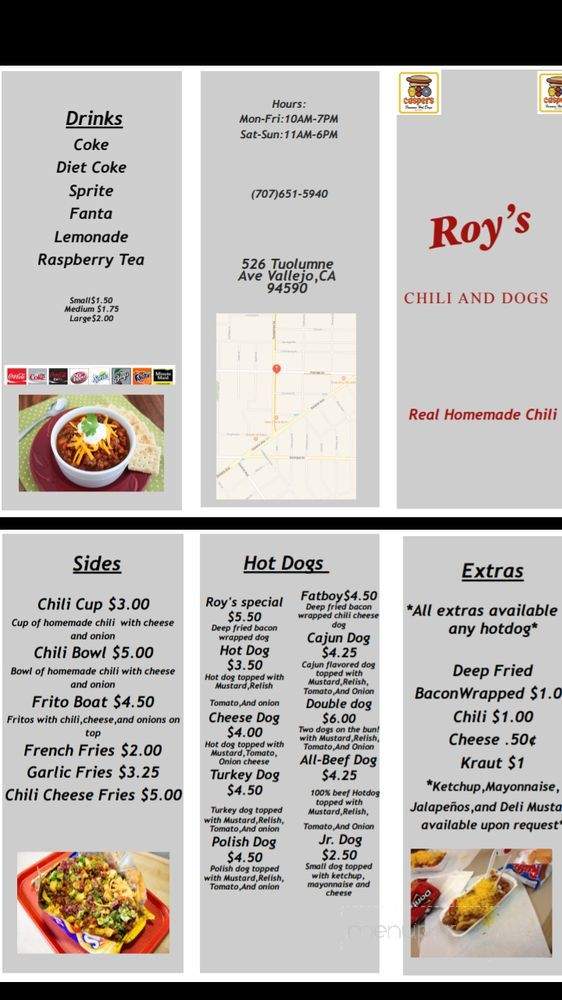 /31130985/Roys-Chili-and-Dogs-Menu-Vallejo-CA - Vallejo, CA