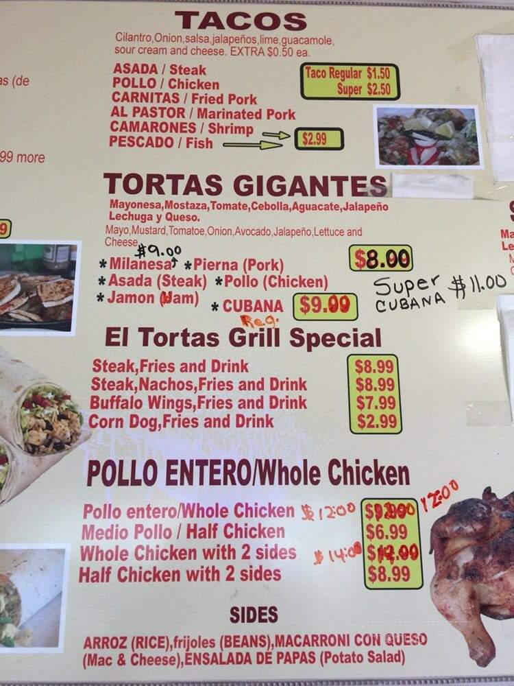 El Torta Grill - Oakland, CA menu_pic