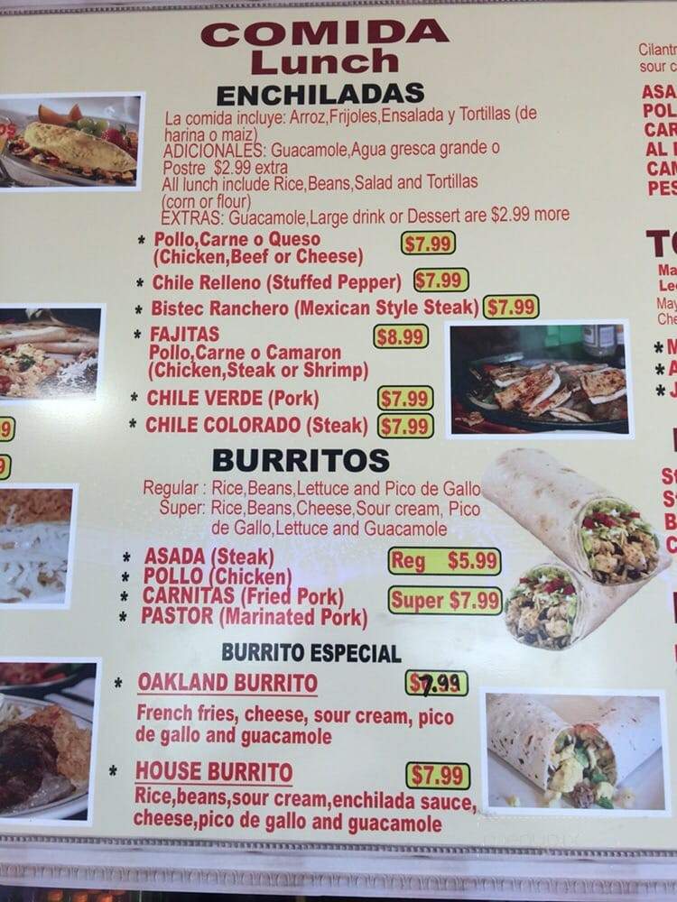 El Torta Grill - Oakland, CA menu_pic