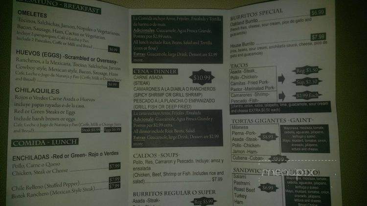 El Torta Grill - Oakland, CA menu_pic