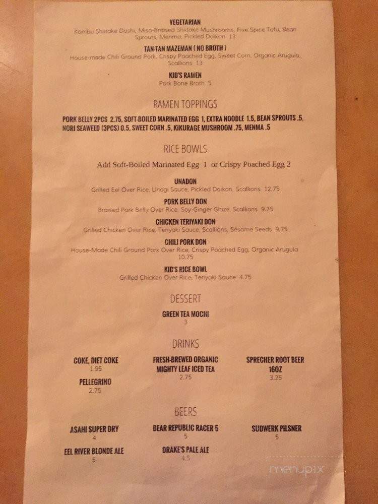 Ramen Kitchen - Albany, CA menu_pic