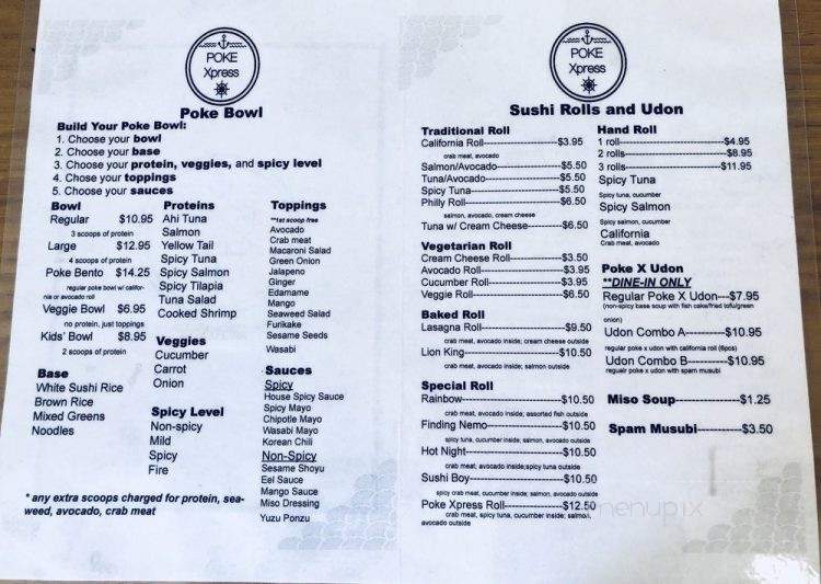 Poke Xpress - Milpitas, CA menu_pic