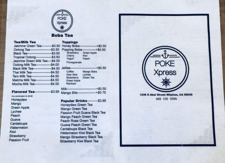Poke Xpress - Milpitas, CA menu_pic