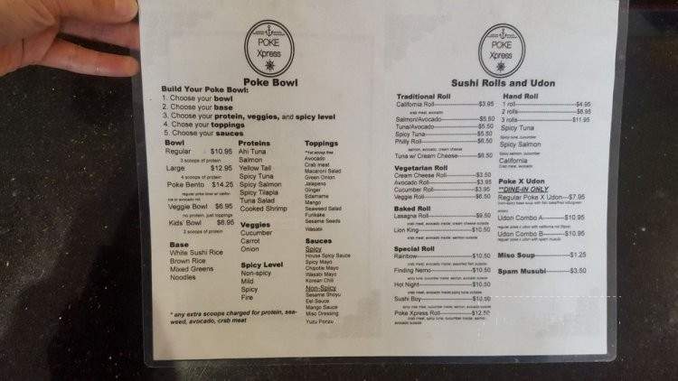 Poke Xpress - Milpitas, CA menu_pic
