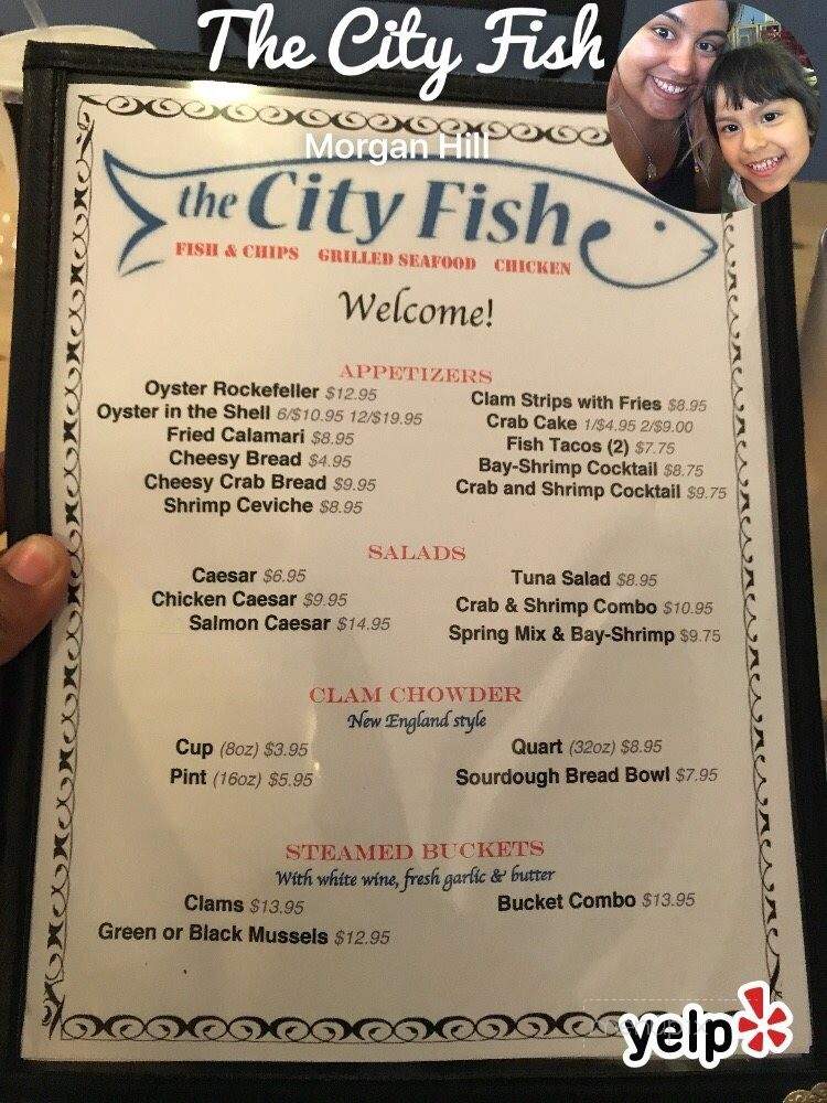 Menu Of The City Fish In Morgan Hill Ca 95037