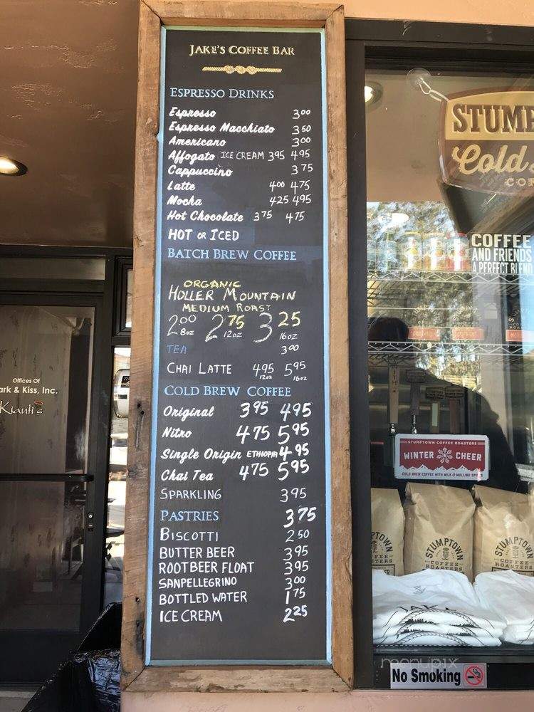 Jake's Coffee Bar - Santa Cruz, CA menu_pic