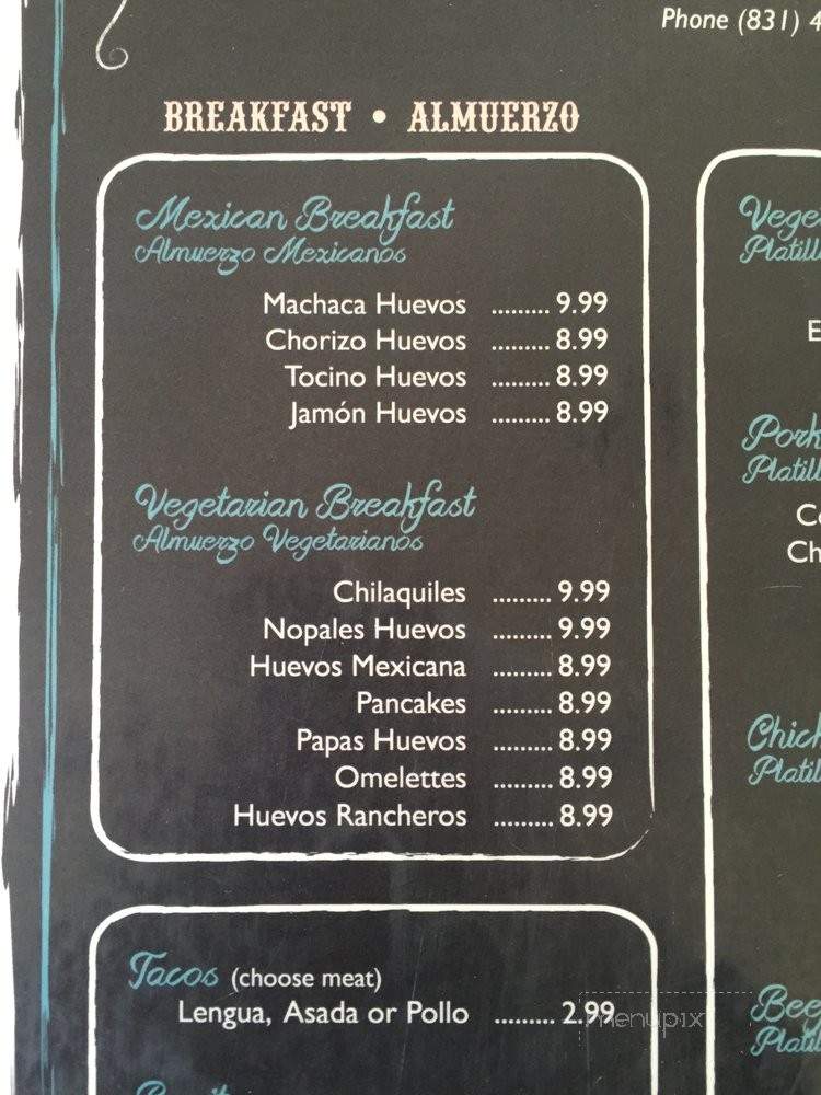 Olivias Cafe - Watsonville, CA menu_pic