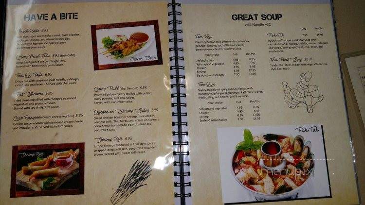 Menu Of Sukhothai Restaurant In Watsonville Ca 95076