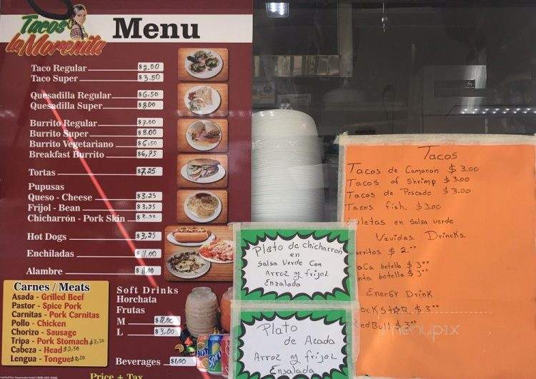 Tacos La Morenita - San Jose, CA menu_pic
