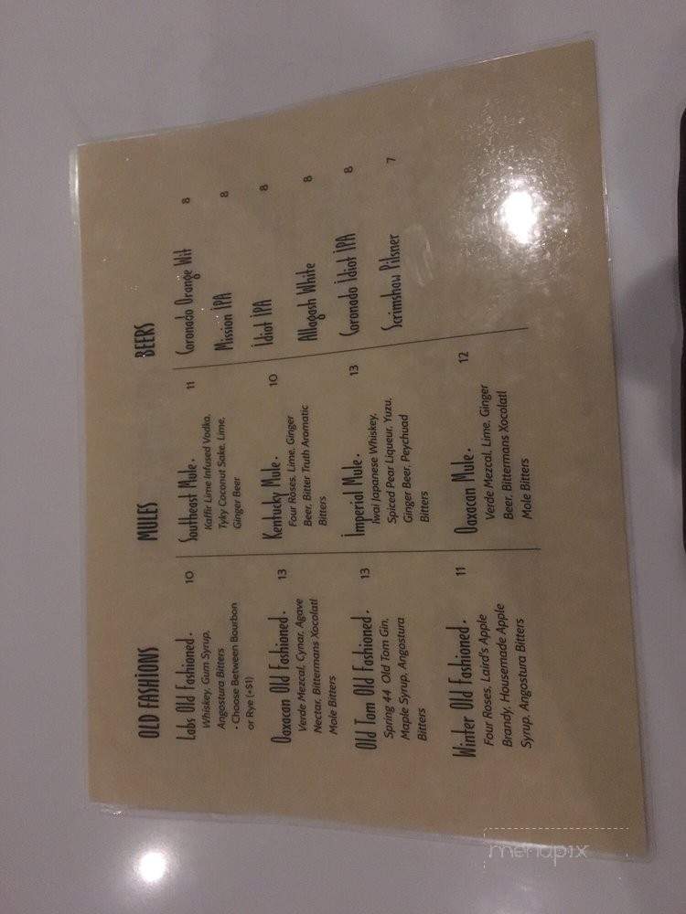 Labyrinth Bar & Kitchen - San Jose, CA menu_pic