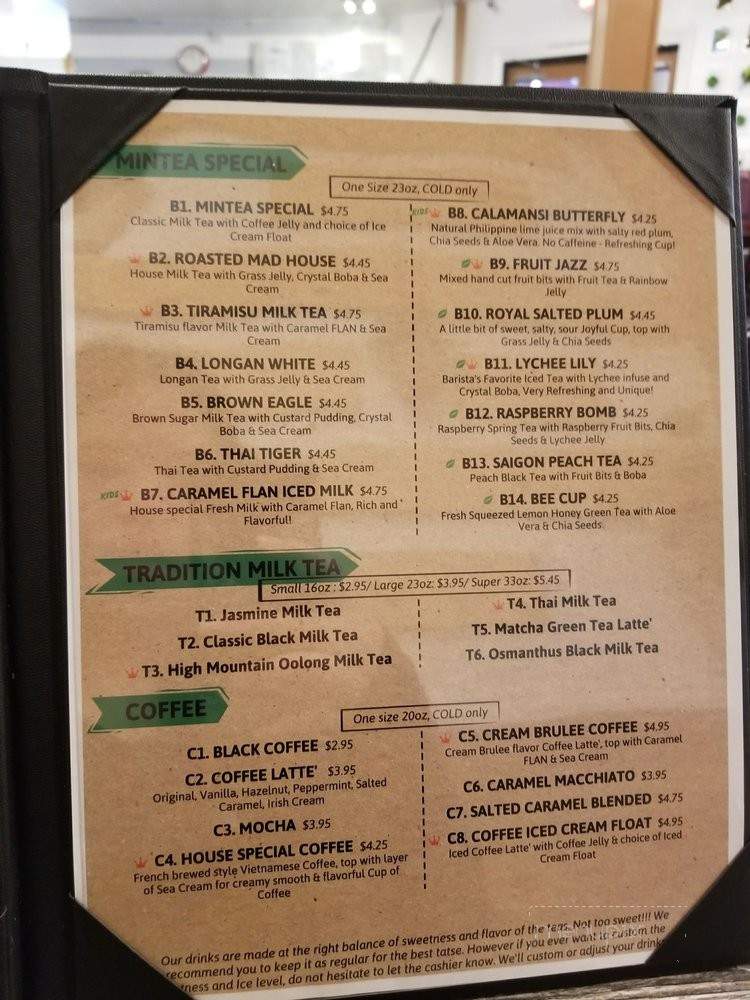 Pho Passion and Mintea - San Jose, CA menu_pic