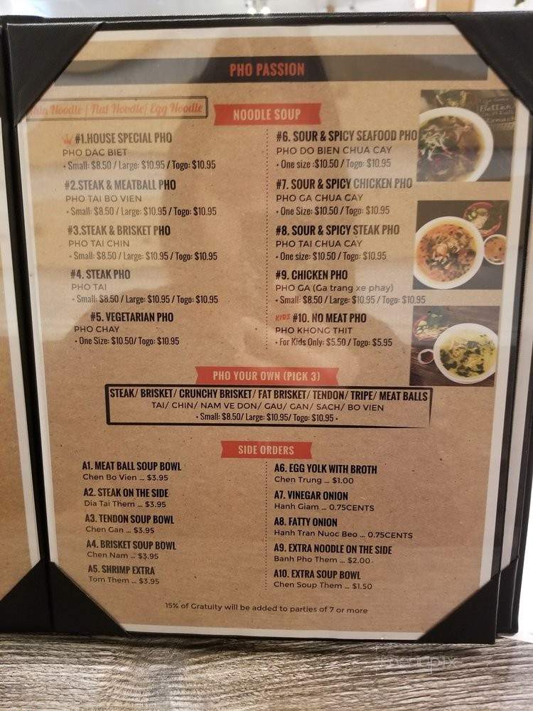 Pho Passion and Mintea - San Jose, CA menu_pic