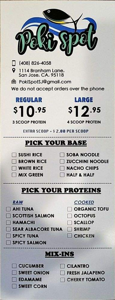 Poki Spot - San Jose, CA menu_pic