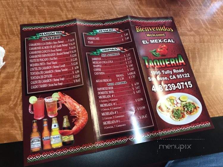 El Mex-Cal Taqueria - San Jose, CA menu_pic